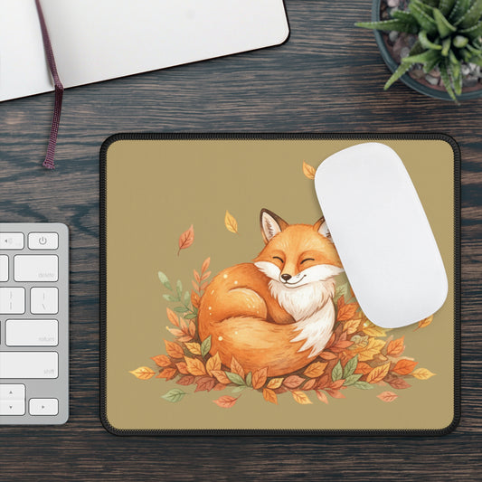 Autumn Fox Gaming Mouse Pad — Cute Fall Desk Mousepad