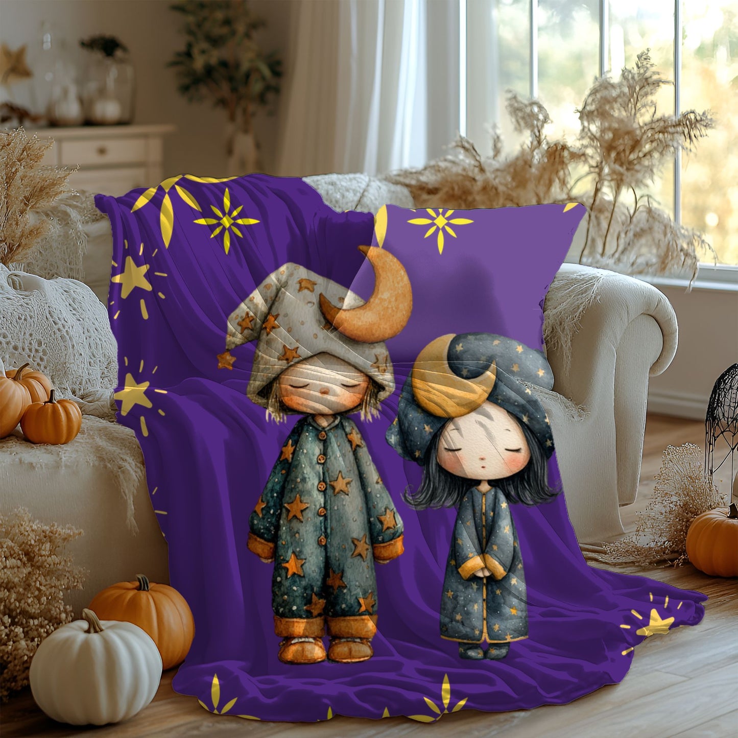 Cosmic Dreams Velveteen Plush Blanket, Cozy Throw for Kids, Starry Sky Decor, Ideal for Gifts, Home & Nursery