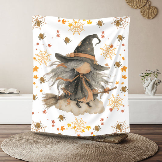 Cozy Witchy Velveteen Plush Blanket | Fall Decor, Halloween Gift, Soft Throw, Decorative Blanket, Warm Blanket