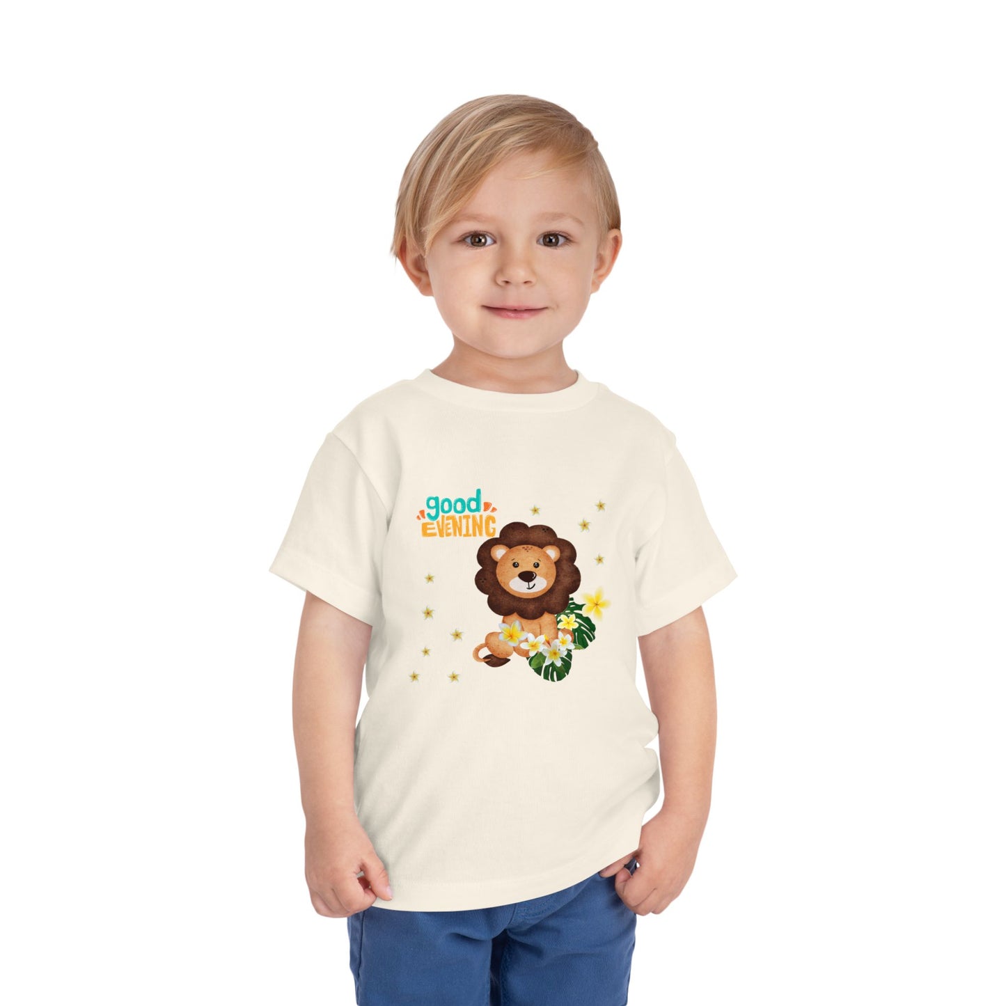 Toddler Lion Graphic Tee - Cute Short Sleeve T-Shirt for Kids, Fun Toddler Gift, Birthday, Playtime, Summer Wear, Cartoon Animal Shirt