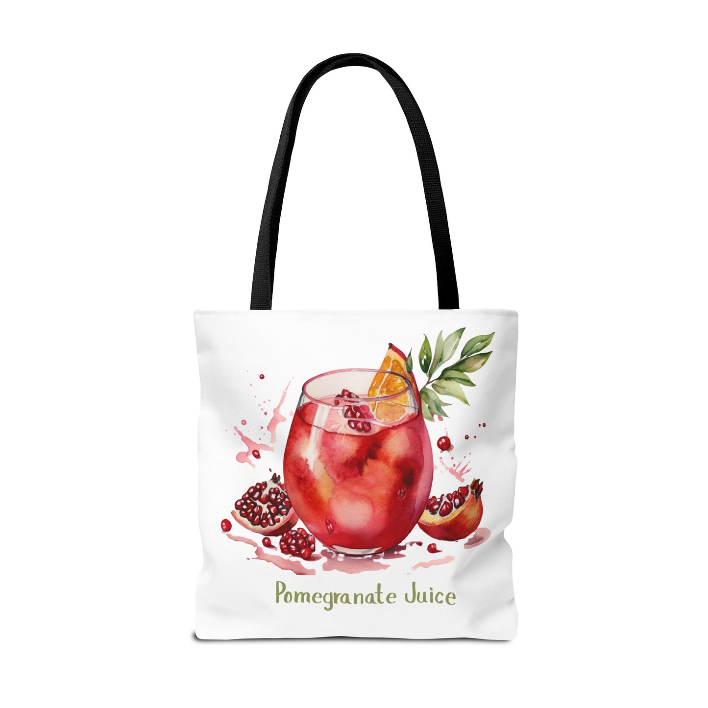 Pomegranate Juice Tote Bag — Watercolor Fruit Canvas Tote