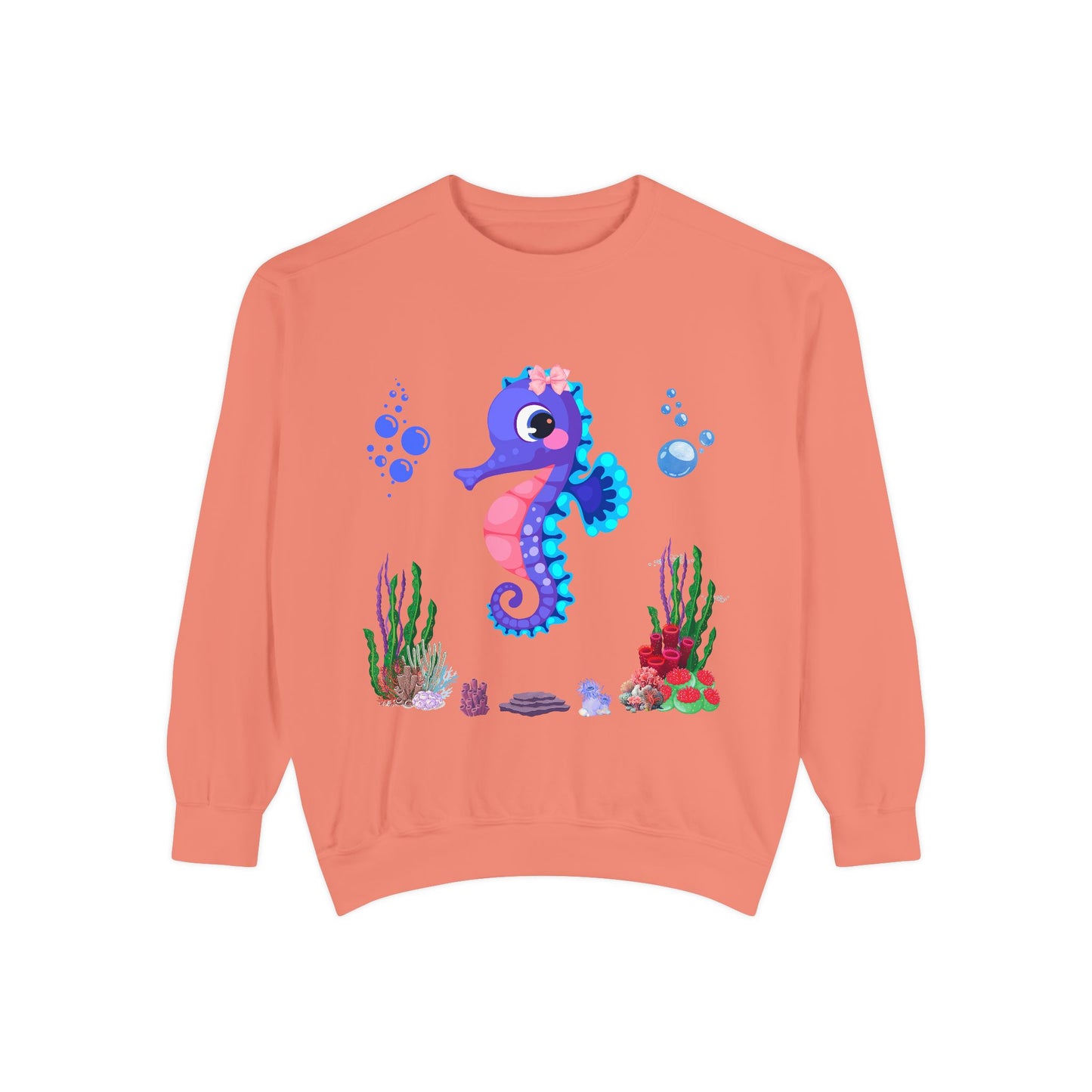 Seahores playful under the sea Unisex Garment-Dyed Sweatshirt