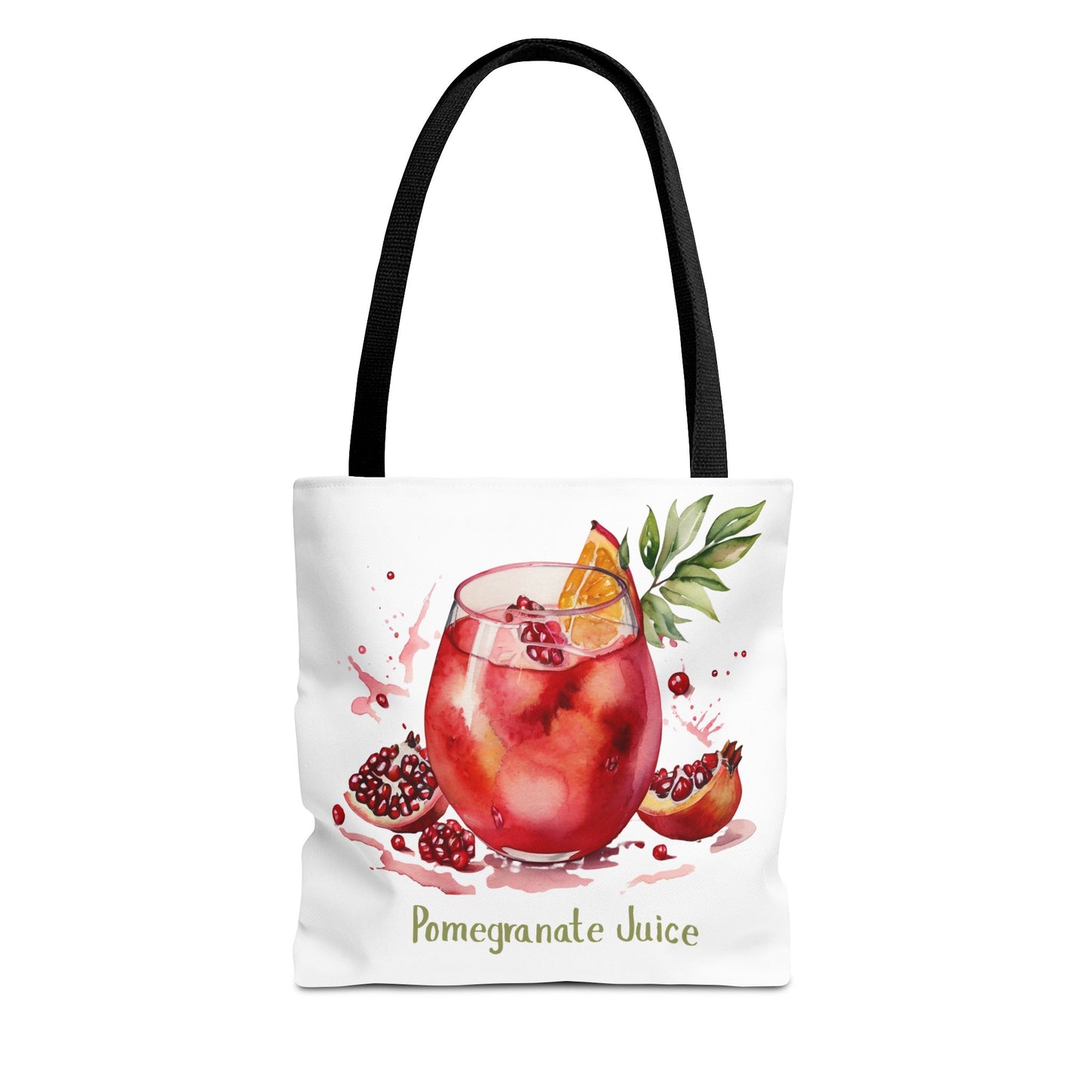 Pomegranate Juice Tote Bag — Watercolor Fruit Canvas Tote
