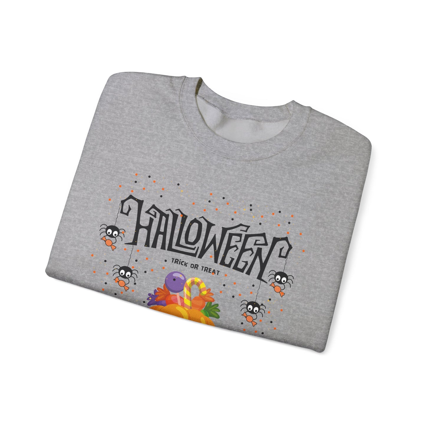 Halloween Themed Unisex Crewneck Sweatshirt, Cozy Fall Apparel, Gifting, Festive Wear, Halloween Decorations, Pumpkin Design