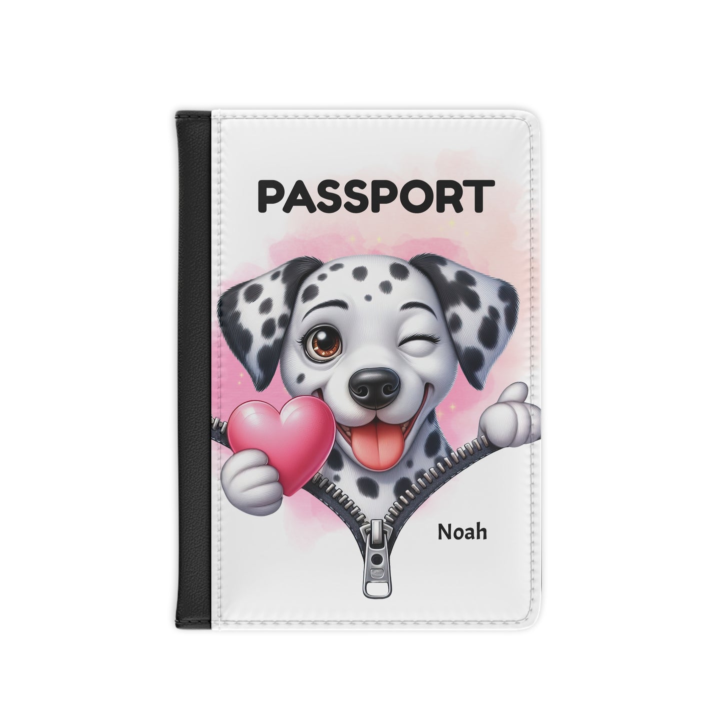 Dalmatian Paw Print Passport Cover — Personalized Cute Dog Travel Wallet