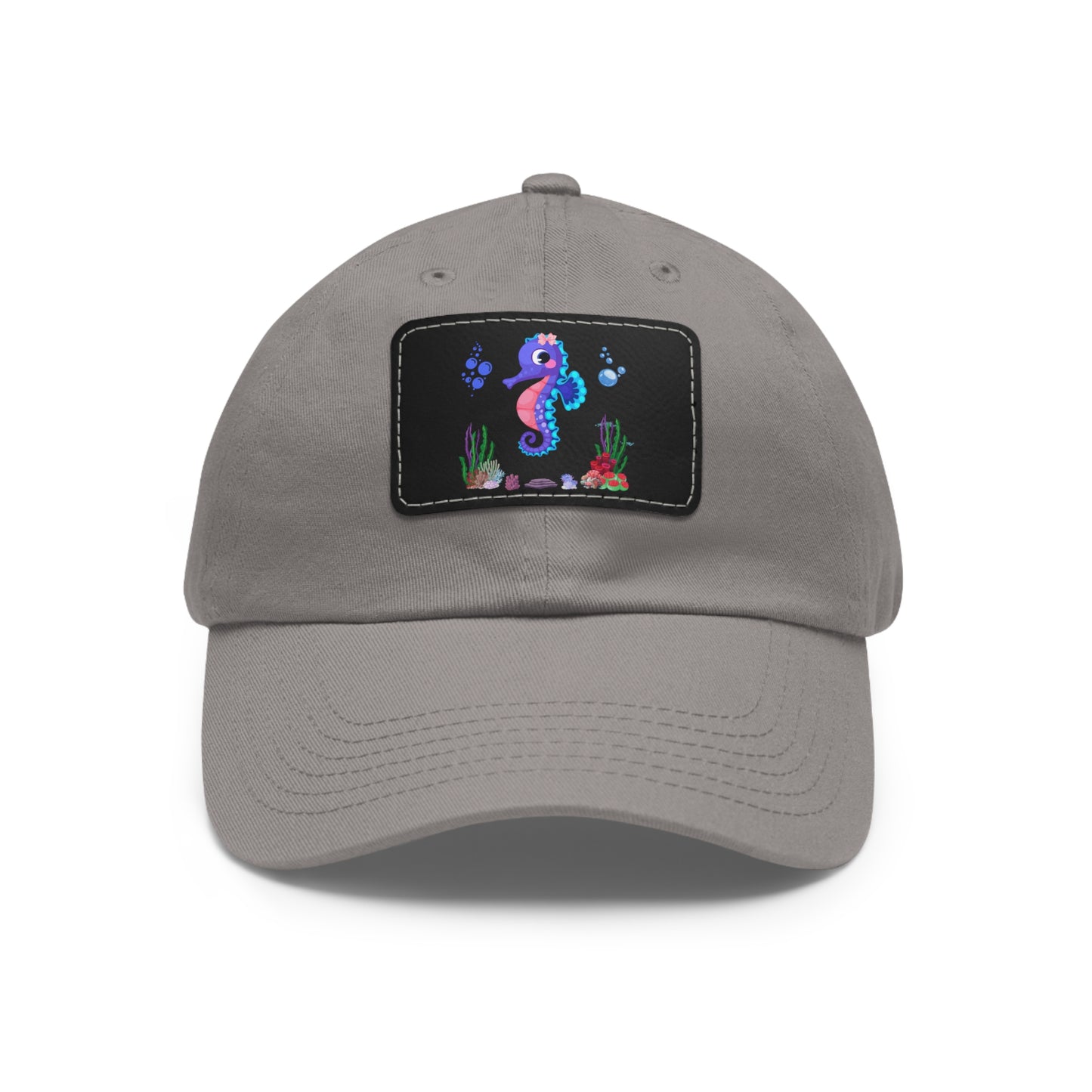 Seahores playful under the sea Dad Hat with Leather Patch (Rectangle)