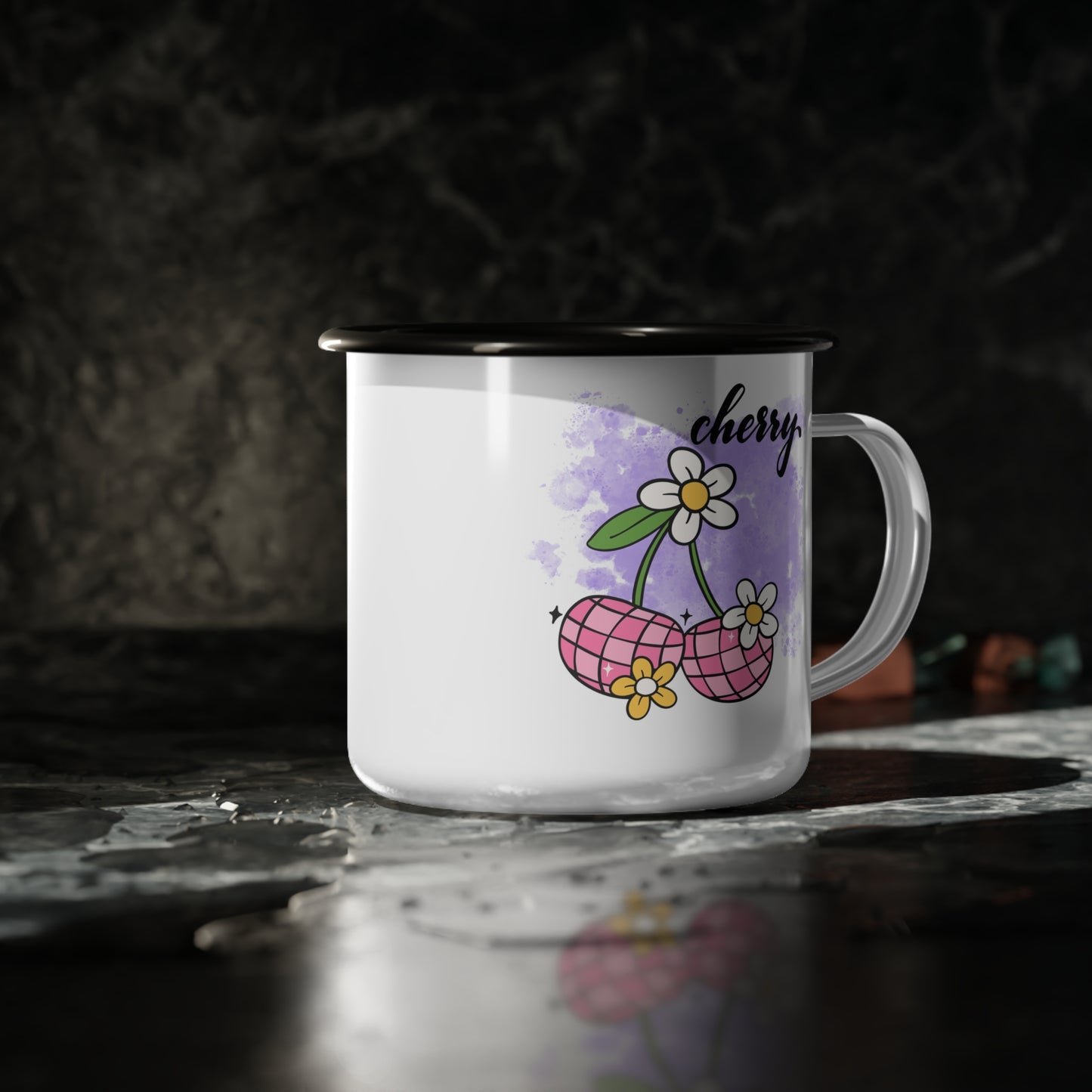 Cherry Blossom Enamel Camp Cup