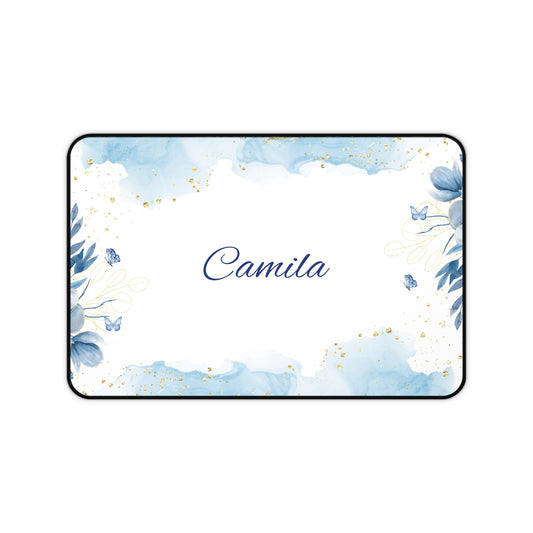 Personalized Desk Mat with Elegant Floral Design, Custom Mouse Pad, Office Decor, Gift for Her, Home Office Accessory