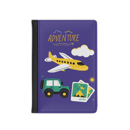 Adventure Passport Cover – Travel Plane & Jeep Illustration