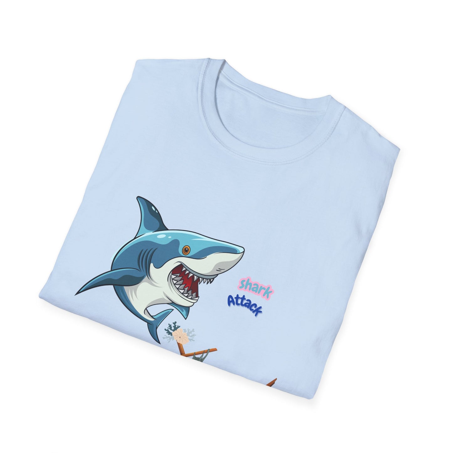 Shark Attack Graphic T-Shirt, Fun Summer Tee, Beach Vacation Top, Gift for Ocean Lovers, Marine Life Apparel