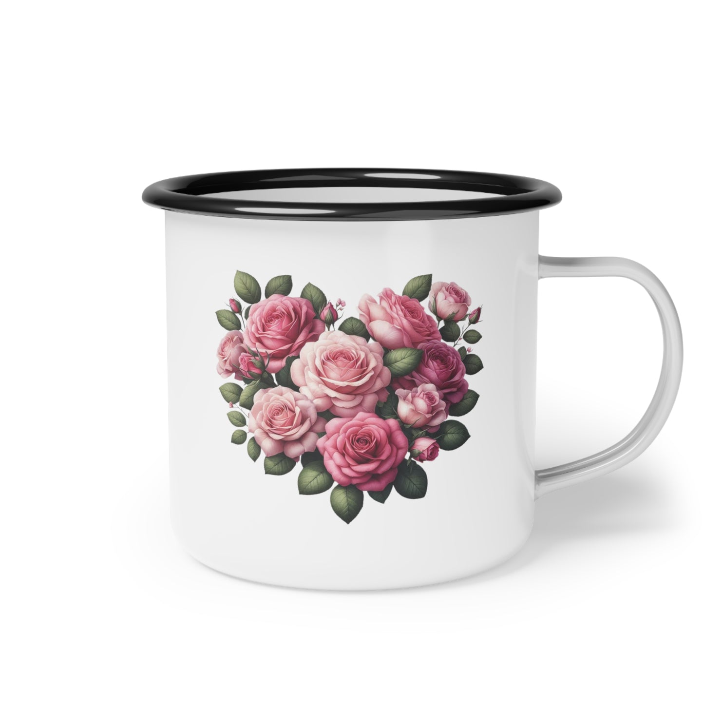 Floral Heart Enamel Camp Cup