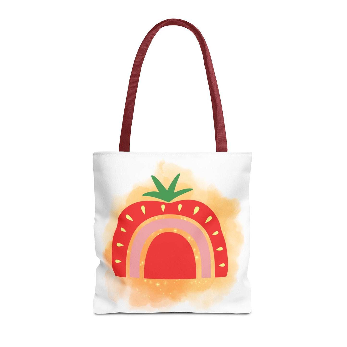 Strawberry Rainbow Tote Bag – Cute Fruit Watercolor AOP Tote