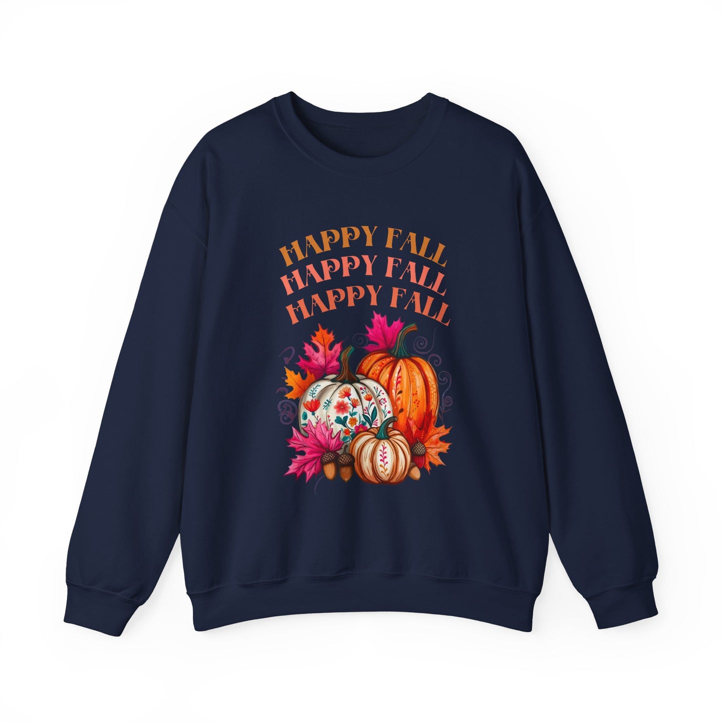 Fall Vibes Crewneck Sweatshirt, Cozy Autumn Apparel, Seasonal Gift for Thanksgiving, Pumpkin Sweater, Unisex Fall Fashion