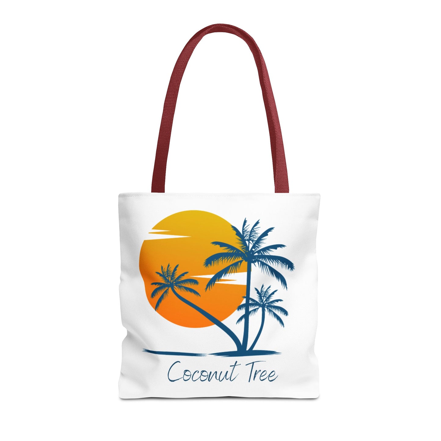 Coconut Tree Tote Bag — Tropical Sunset Beach Canvas Tote