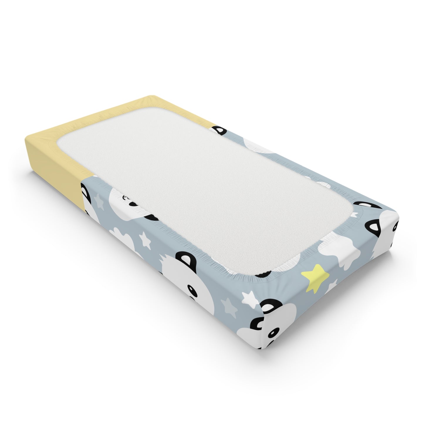 Panda Stars Baby Changing Pad Cover — Personalized Nursery Crib Pad Sheet