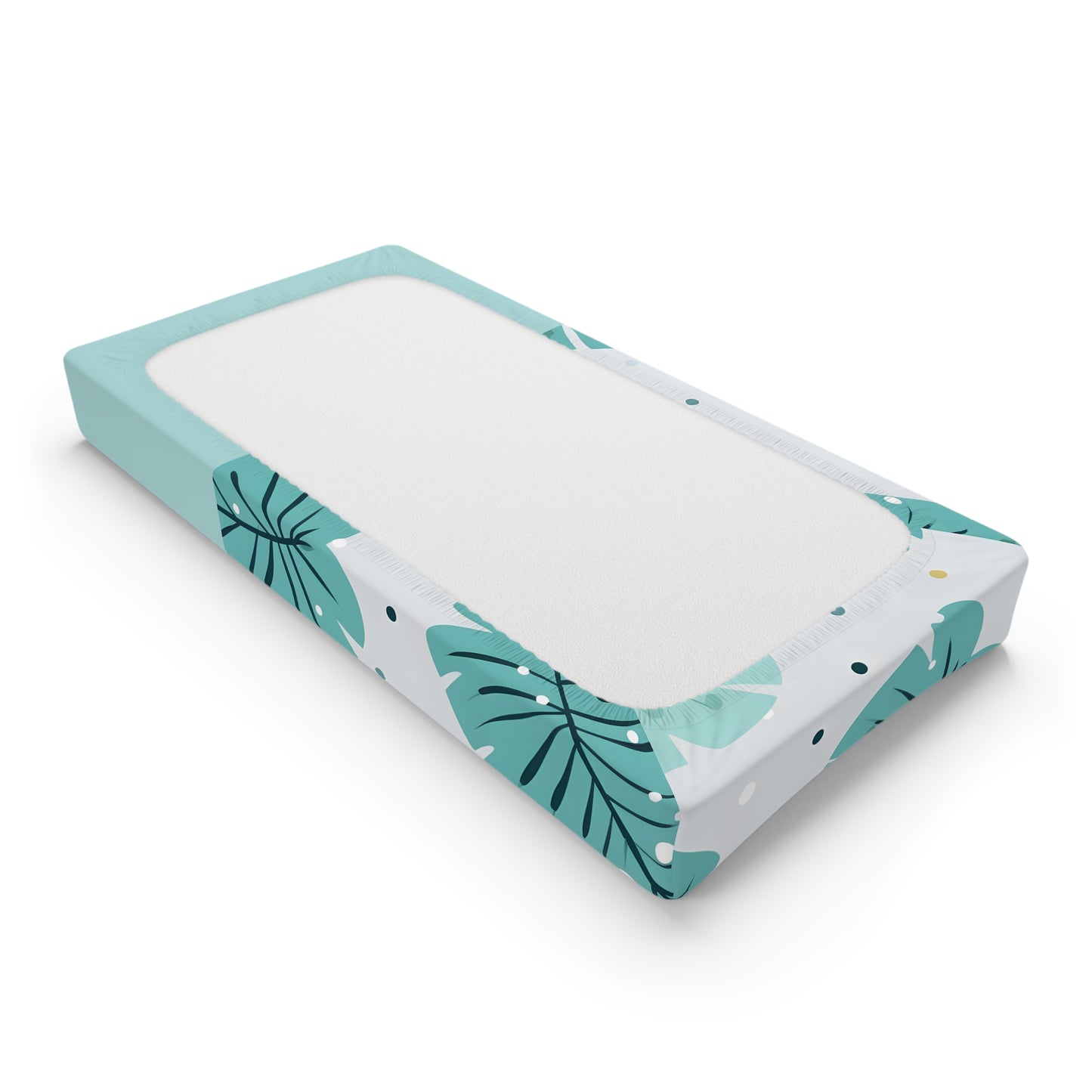 Tropical Leaves Baby Changing Pad Cover — Personalized Floral Name Option