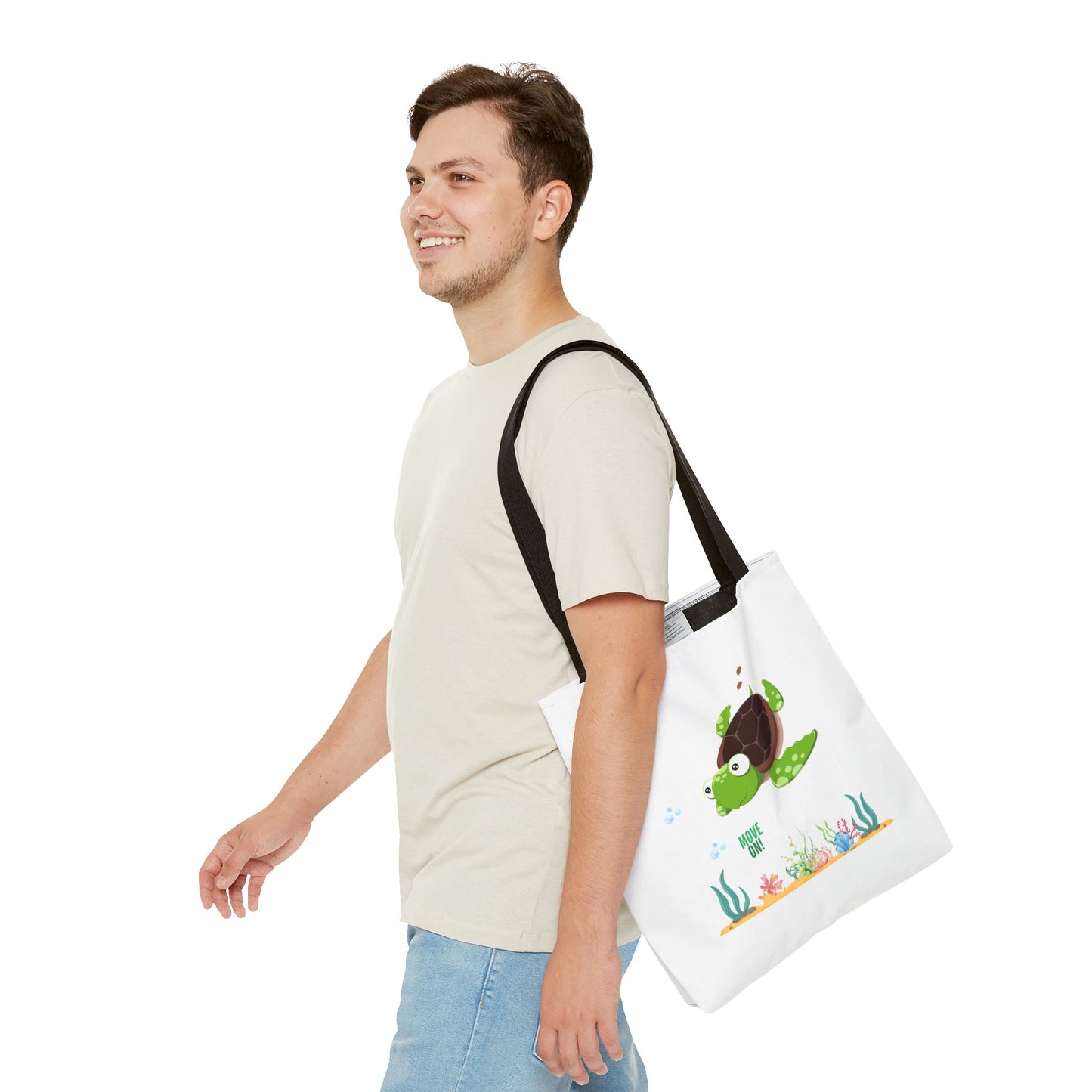 Turtle with seaweed and bubble Tote Bag