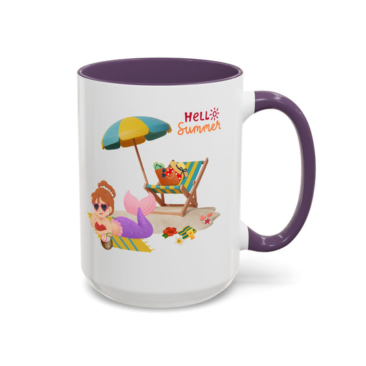 Mermaid lounging on a beach towel Coffee Mug