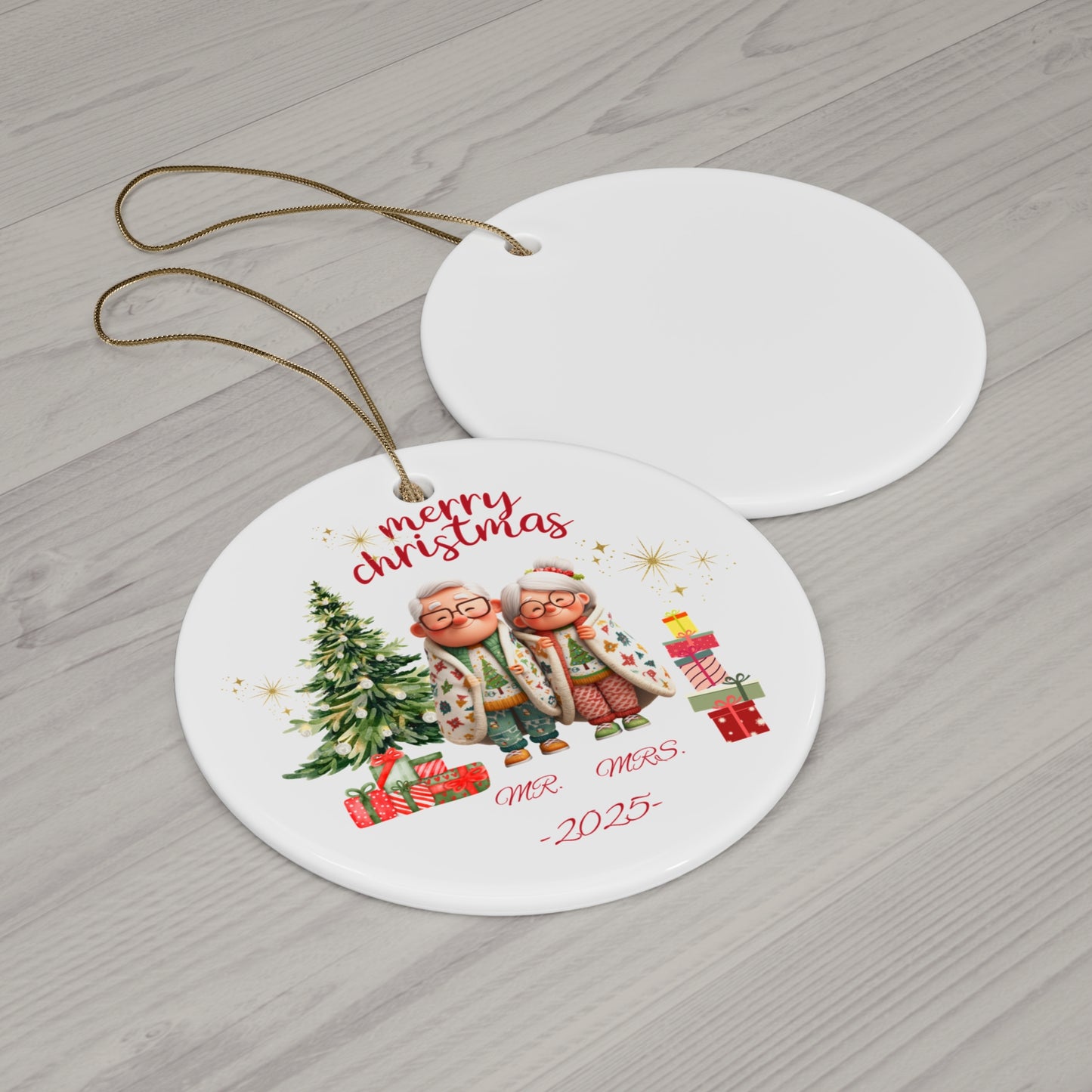 Personalized Holiday Ceramic Ornament, Christmas Keepsake, Custom Family Decoration, Festive Gift, Unique Tree Decor