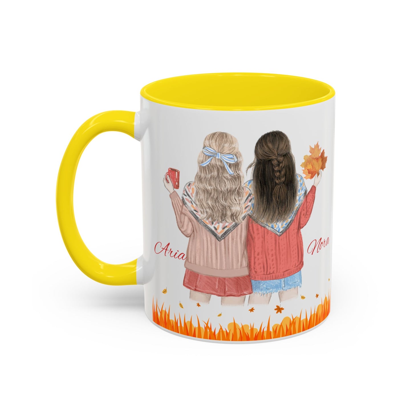 Autumn Friendship Coffee Mug with Personalized Names