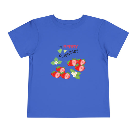 Toddler Berry Sweetest Tee, Cute Kids T-Shirt, Strawberry Design Shirt, Summer Apparel, Birthday Gift, Toddler Clothing