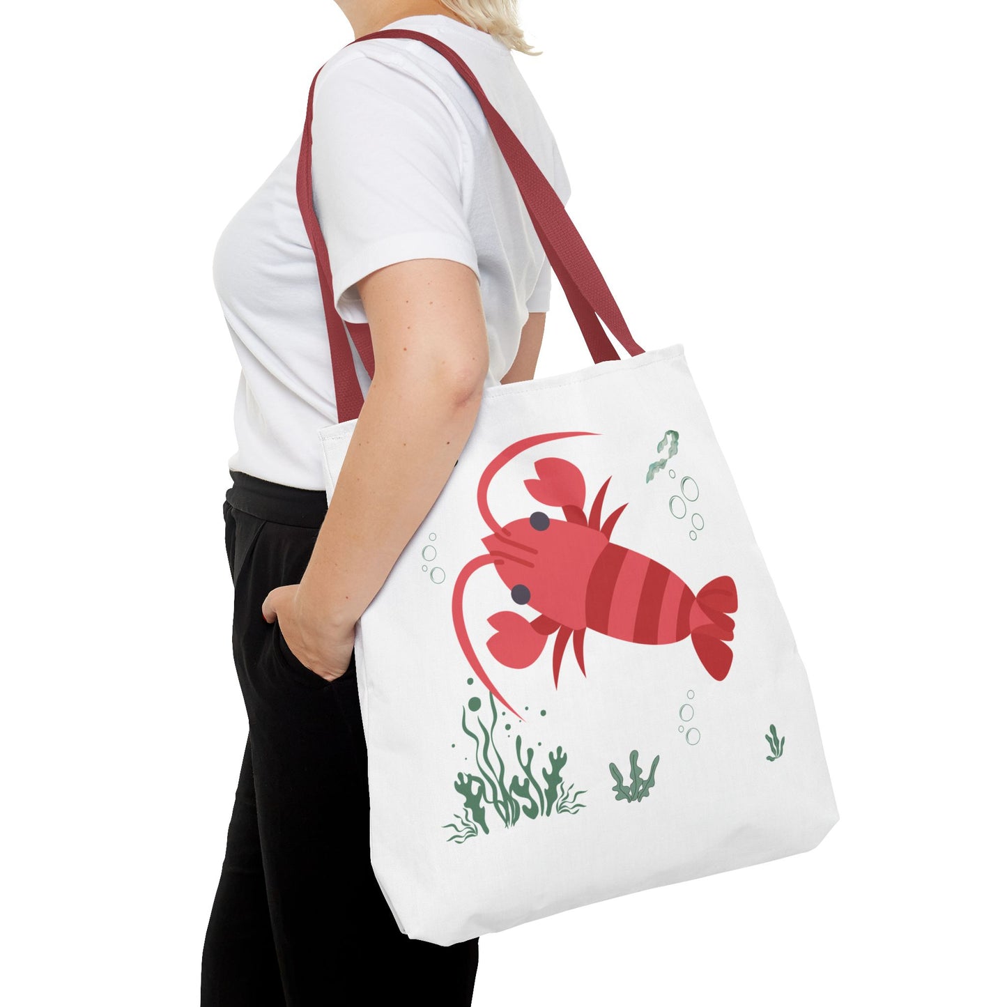 Red crayfish in an aquatic environment Tote Bag