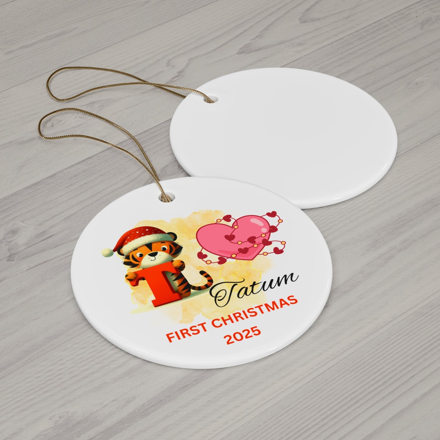 First Christmas Ceramic Ornament, Personalized Holiday Decor, Baby's First Christmas Gift, Family Keepsake, Unique Xmas Decoration, [...]