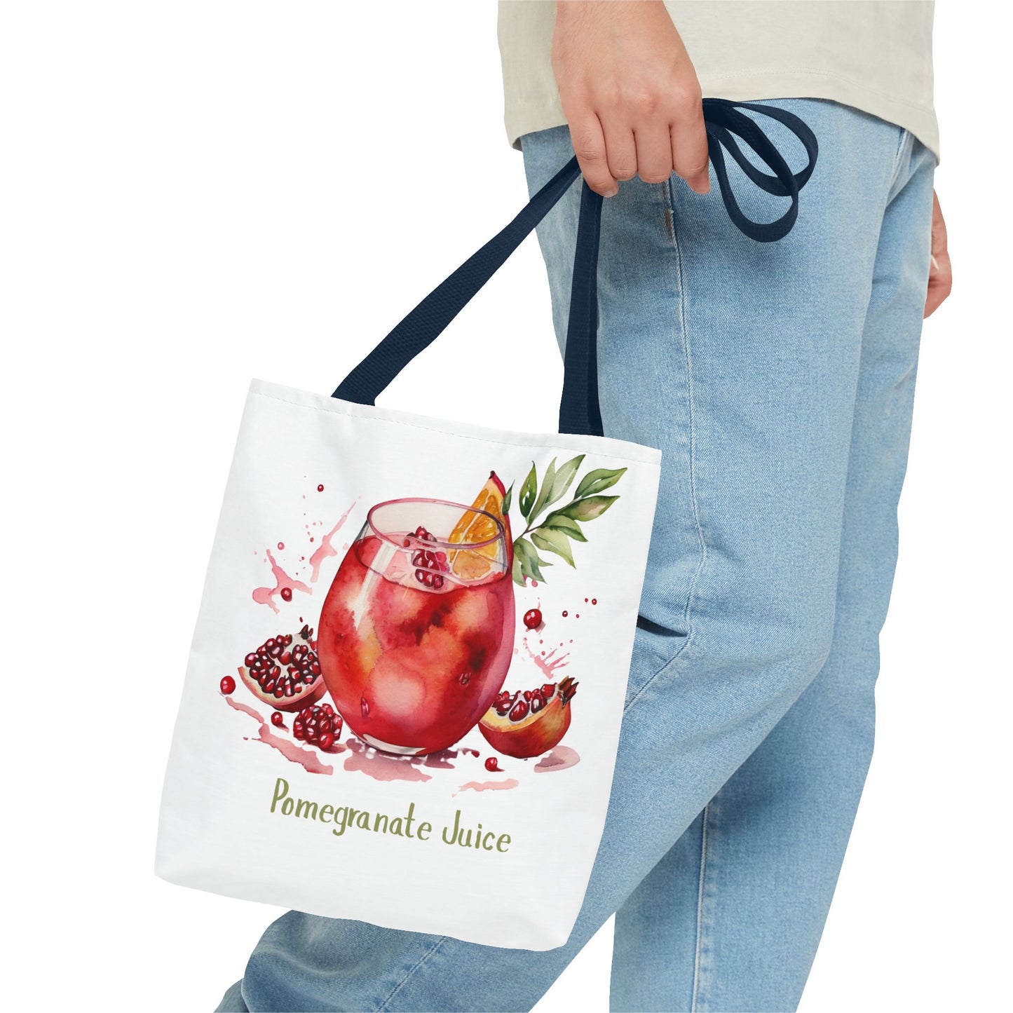 Pomegranate Juice Tote Bag — Watercolor Fruit Canvas Tote