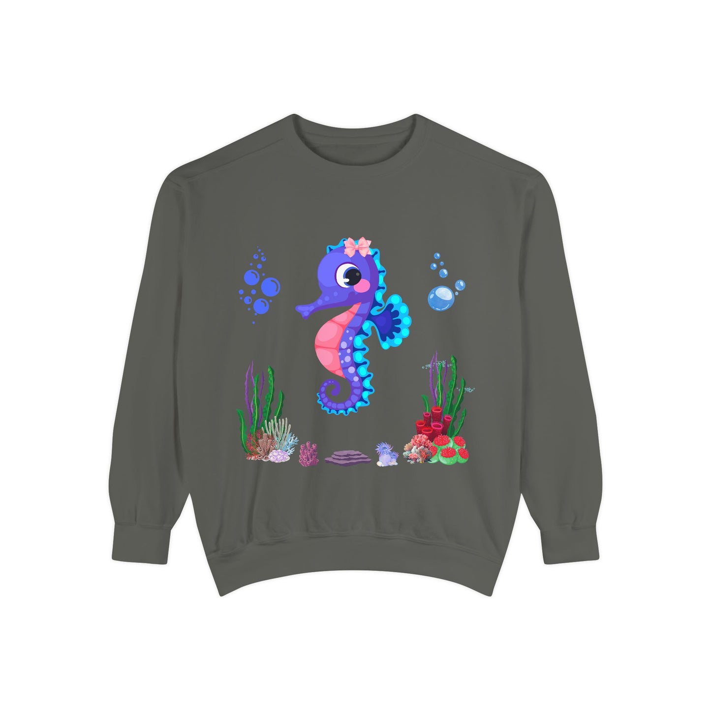 Seahores playful under the sea Unisex Garment-Dyed Sweatshirt
