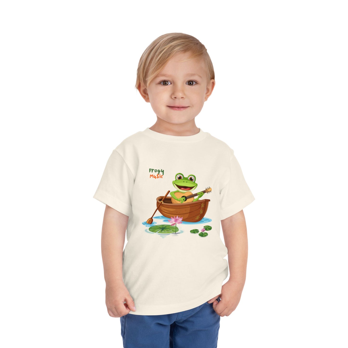 Musical Frog Toddler Tee, Cute Gift for Kids, Fun Summer Wear, Birthday Present, Playful Tee for Little Ones