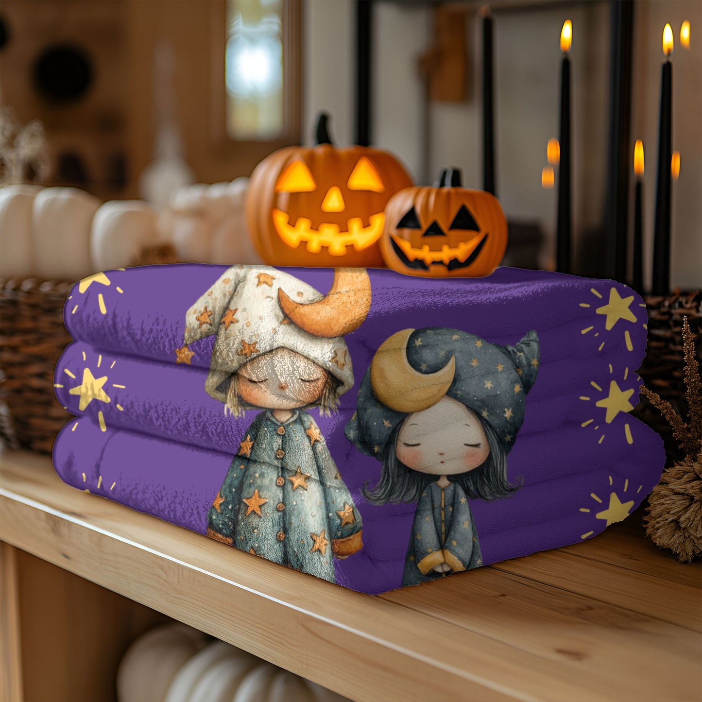 Cosmic Dreams Velveteen Plush Blanket, Cozy Throw for Kids, Starry Sky Decor, Ideal for Gifts, Home & Nursery