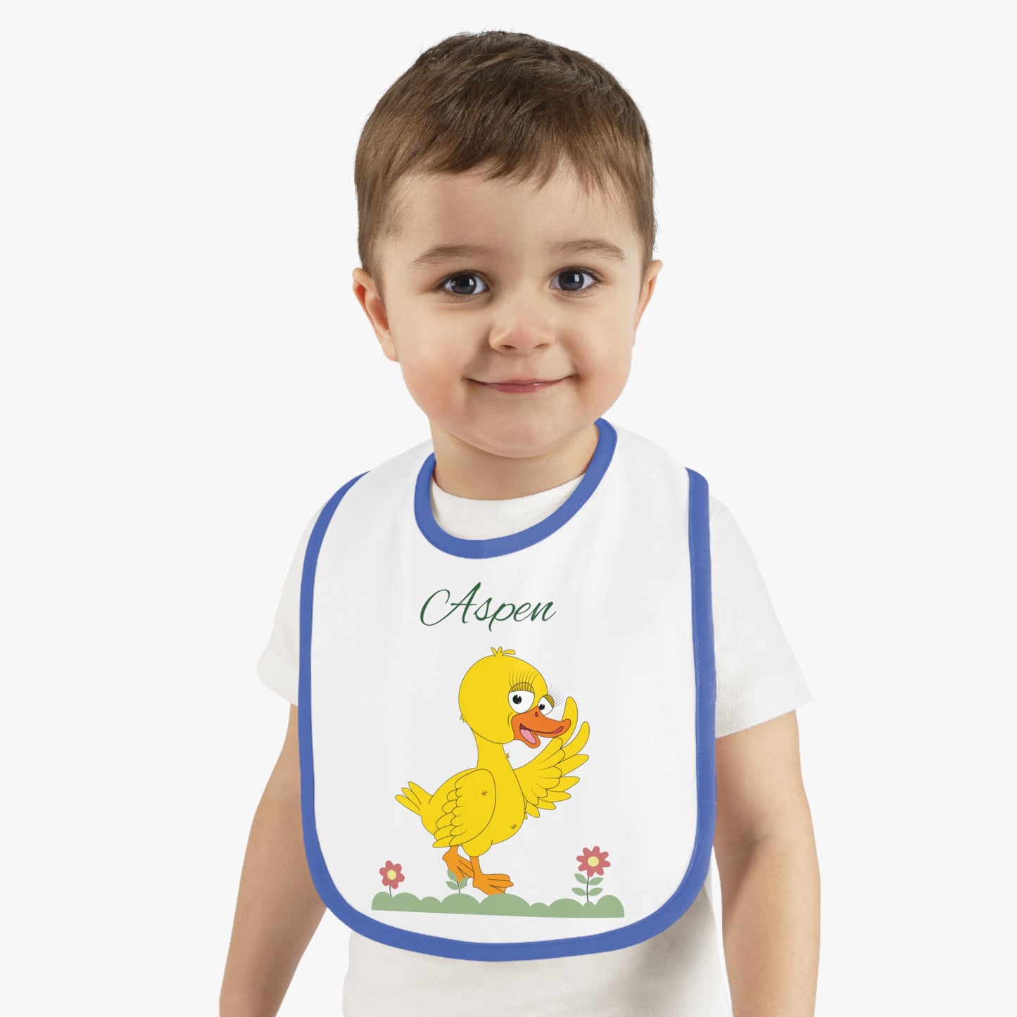 Personalized Baby Bib - Cute Yellow Duck Design with Name