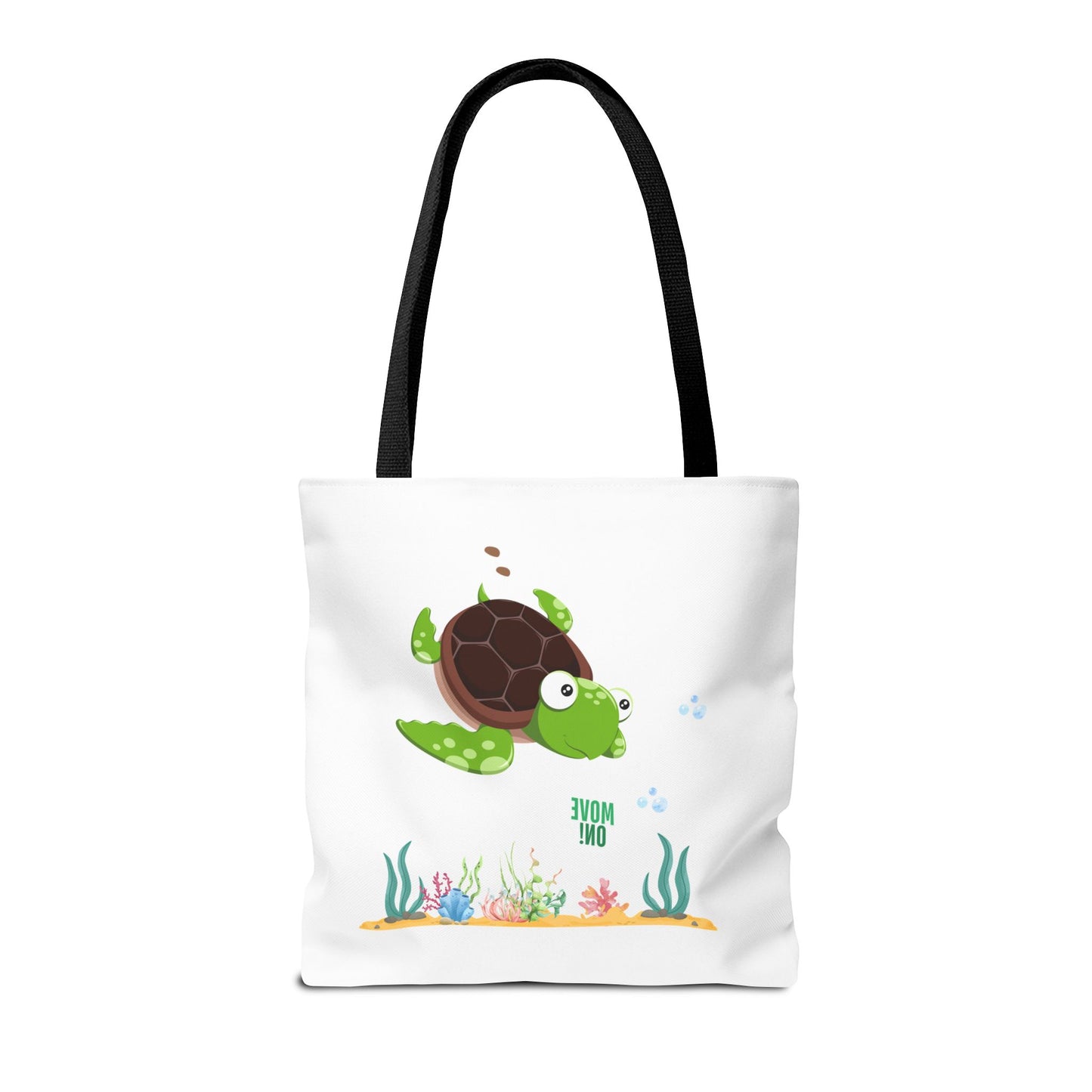 Turtle with seaweed and bubble Tote Bag