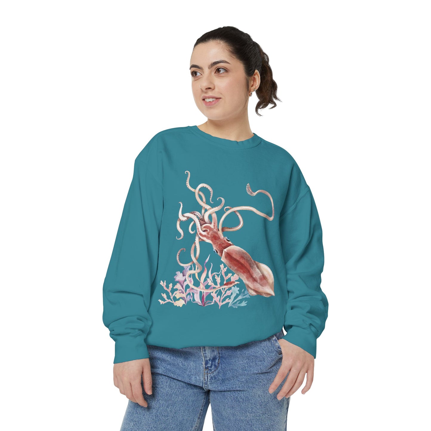 Squid dance of tentacles and translucence Unisex Garment-Dyed Sweatshirt