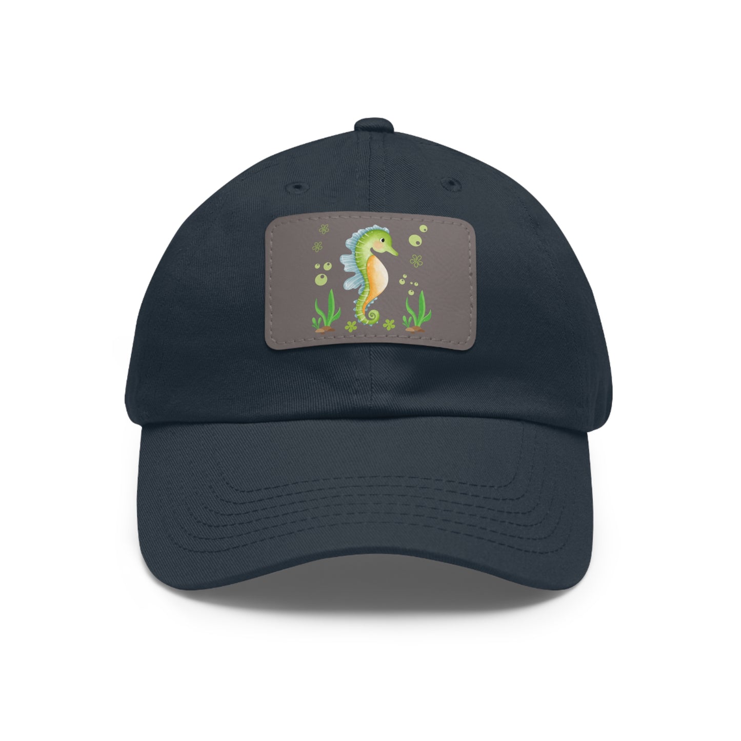 Seahorse with a focus on the natural world Dad Hat with Leather Patch (Rectangle)