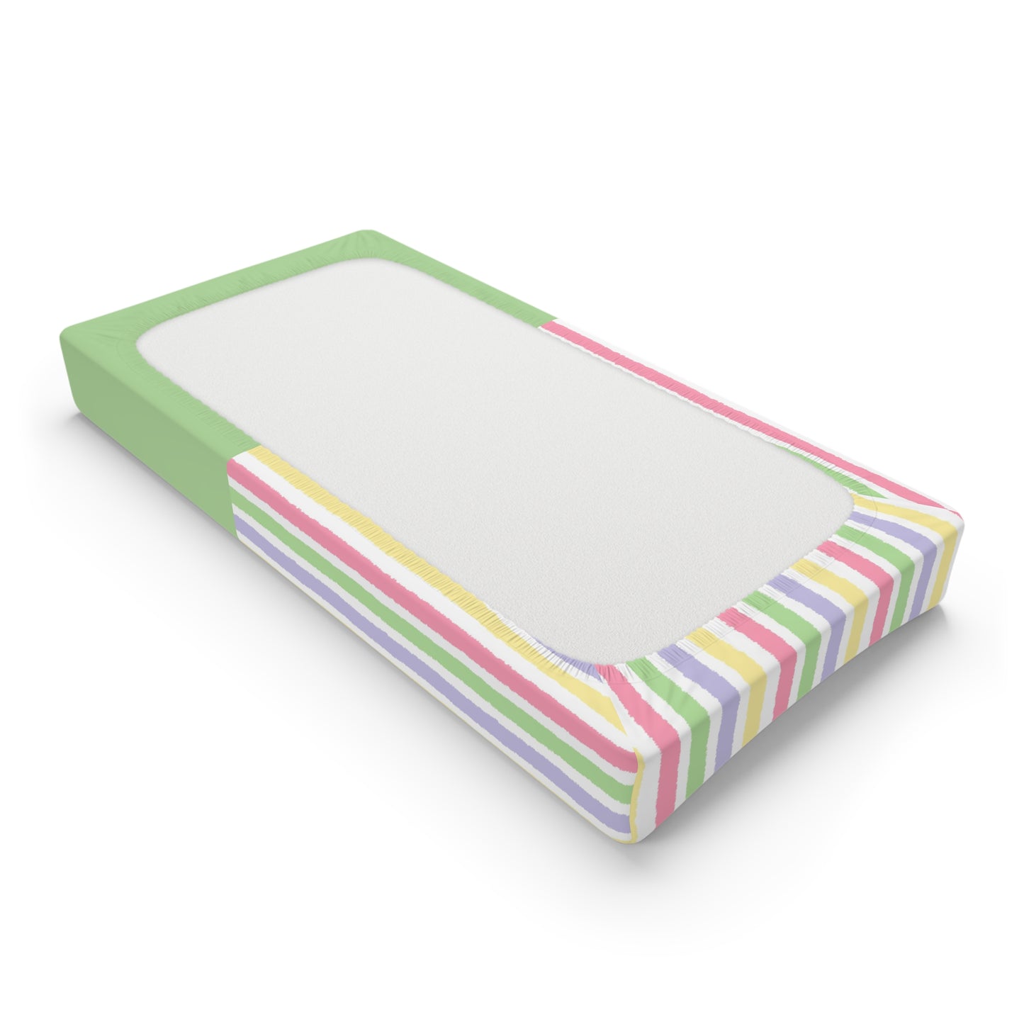 Personalized Baby Changing Pad Cover — Cute Bear & Balloon Design, Striped Nursery Bedding