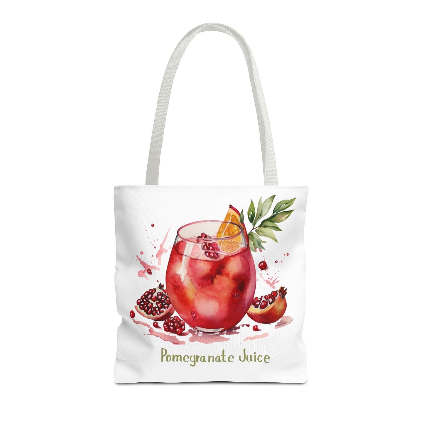 Pomegranate Juice Tote Bag — Watercolor Fruit Canvas Tote