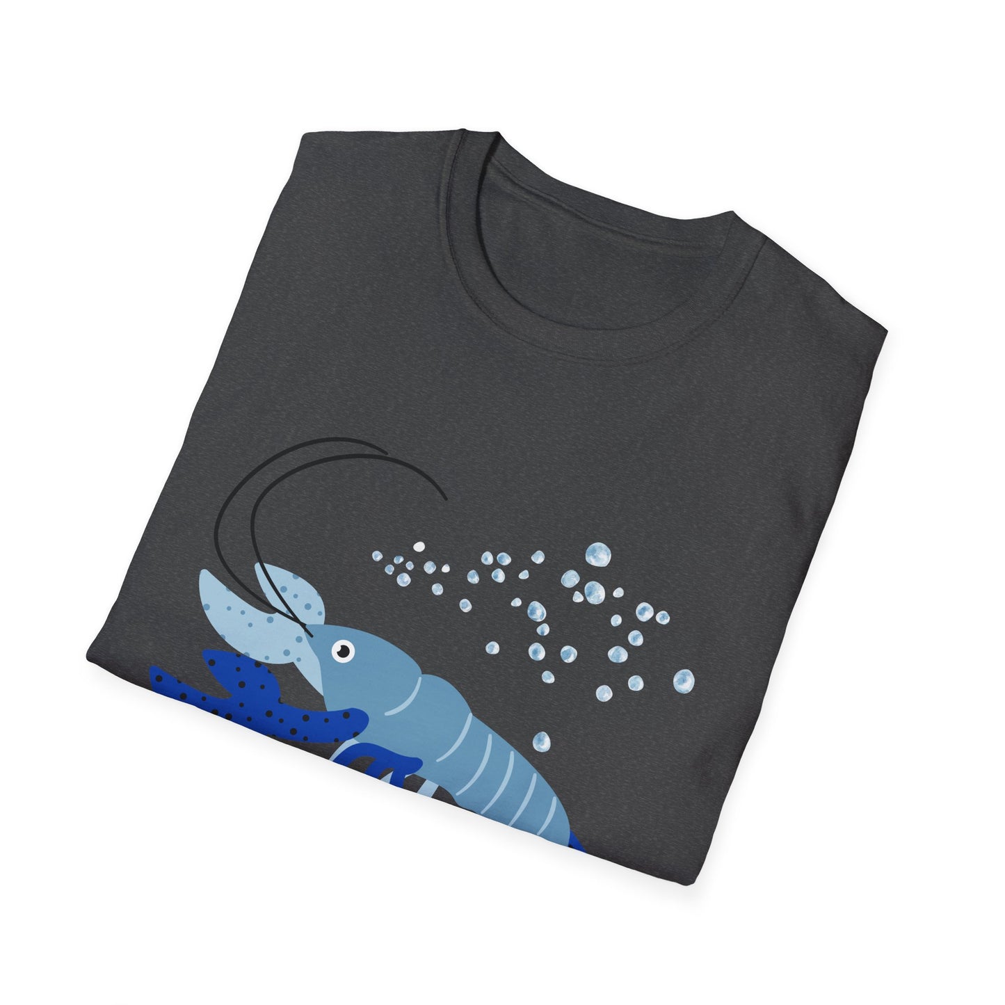 Blue Lobster Unisex Softstyle T-Shirt, Seafood Lover Tee, Summer Casual Wear, Beach T-Shirt, Gift for Foodies