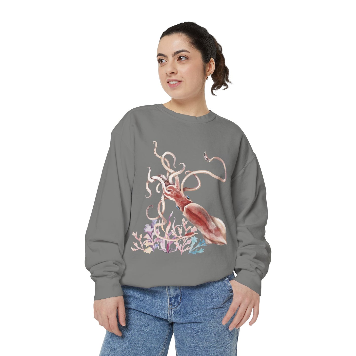 Squid dance of tentacles and translucence Unisex Garment-Dyed Sweatshirt
