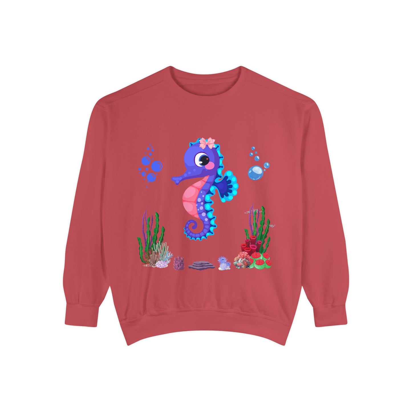 Seahores playful under the sea Unisex Garment-Dyed Sweatshirt