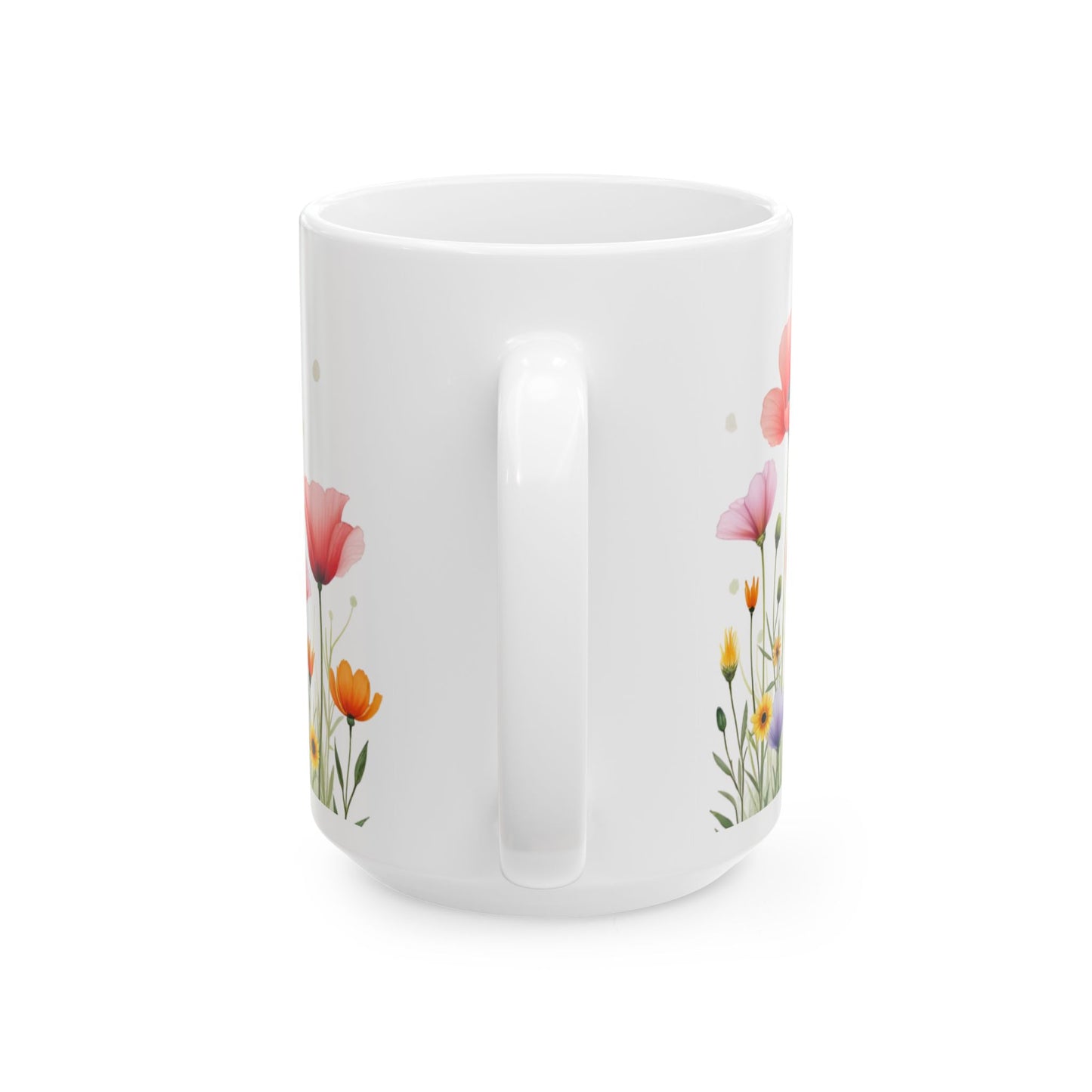 Floral Meadow Ceramic Mug — Watercolor Wildflower Coffee Cup (11oz & 15oz)