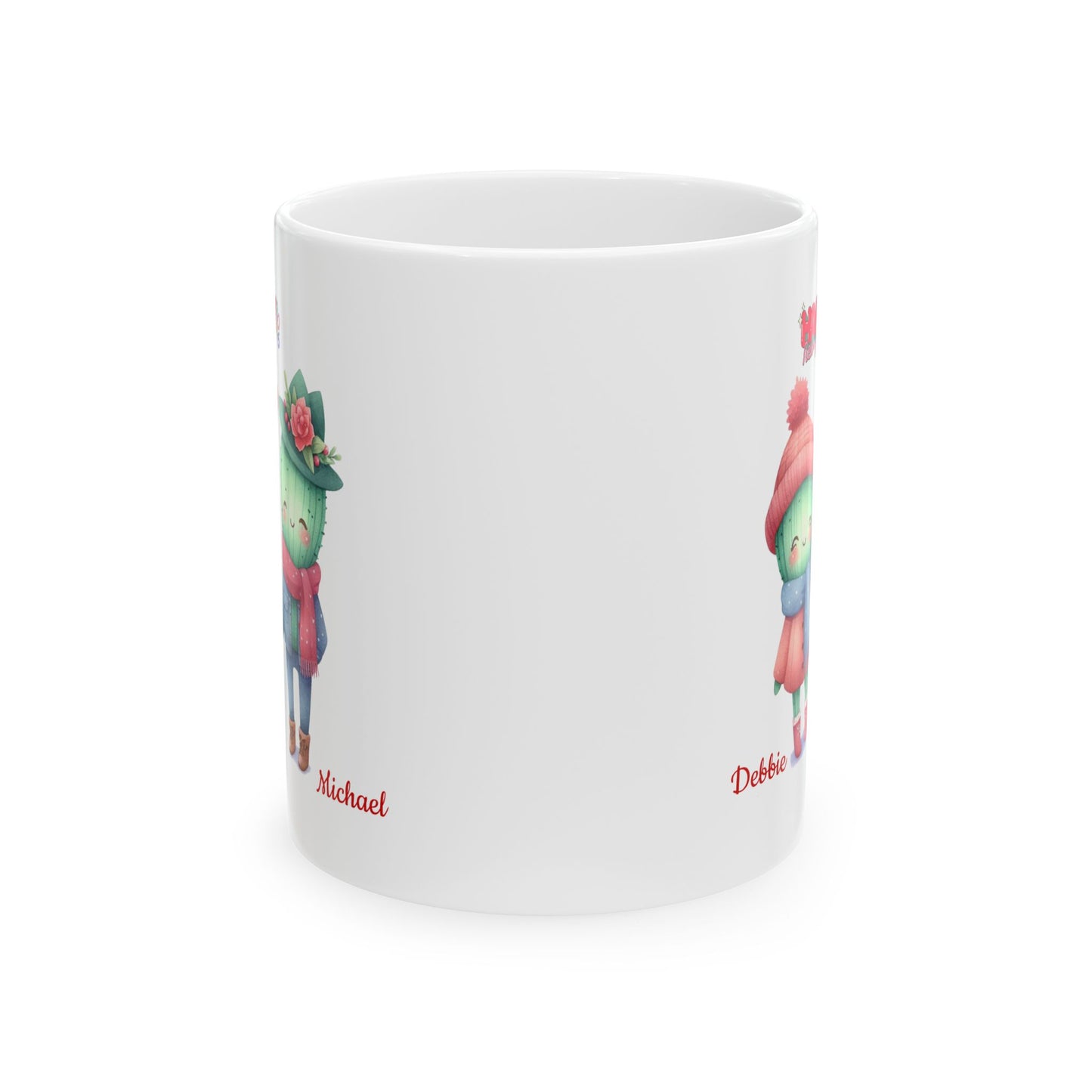 Cute Gardening Frog Ceramic Mug — Personalized Name Coffee Cup (11oz, 15oz)