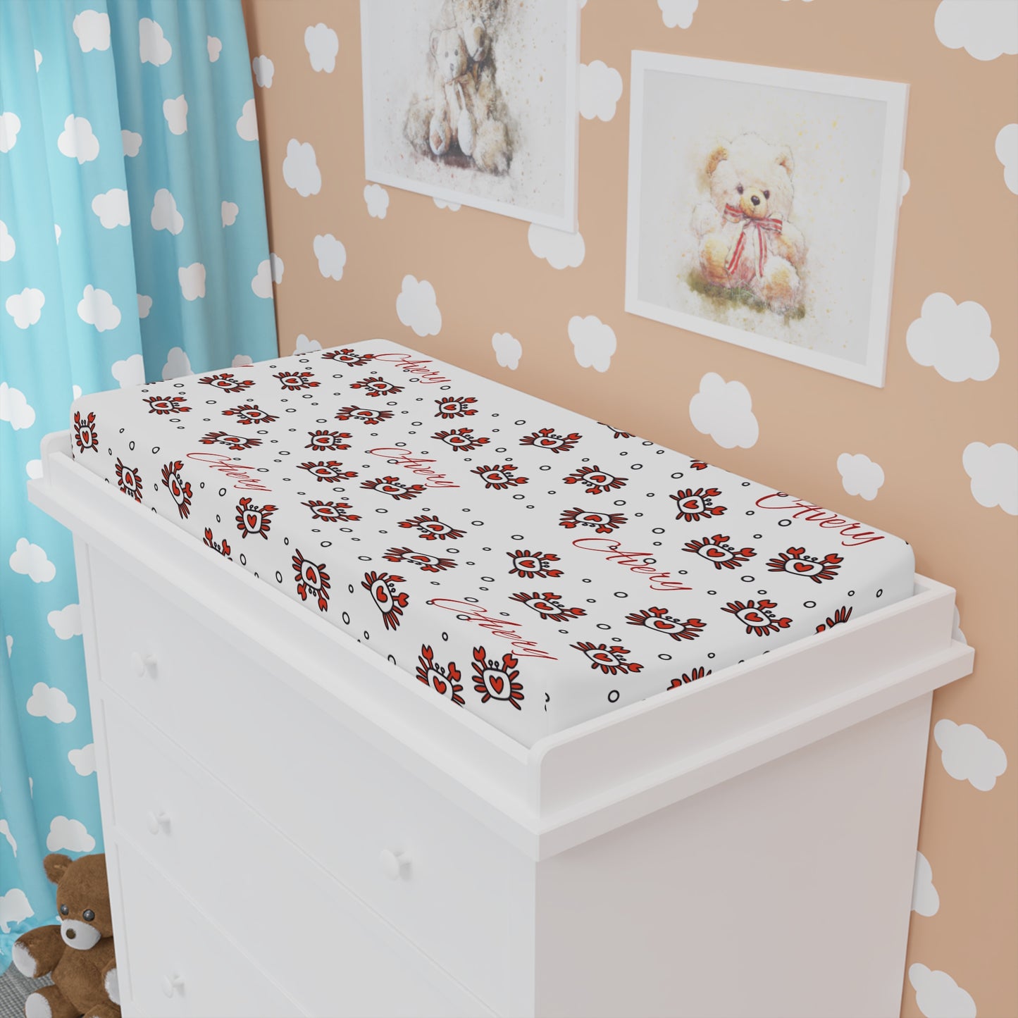 Floral Merry Baby Changing Pad Cover