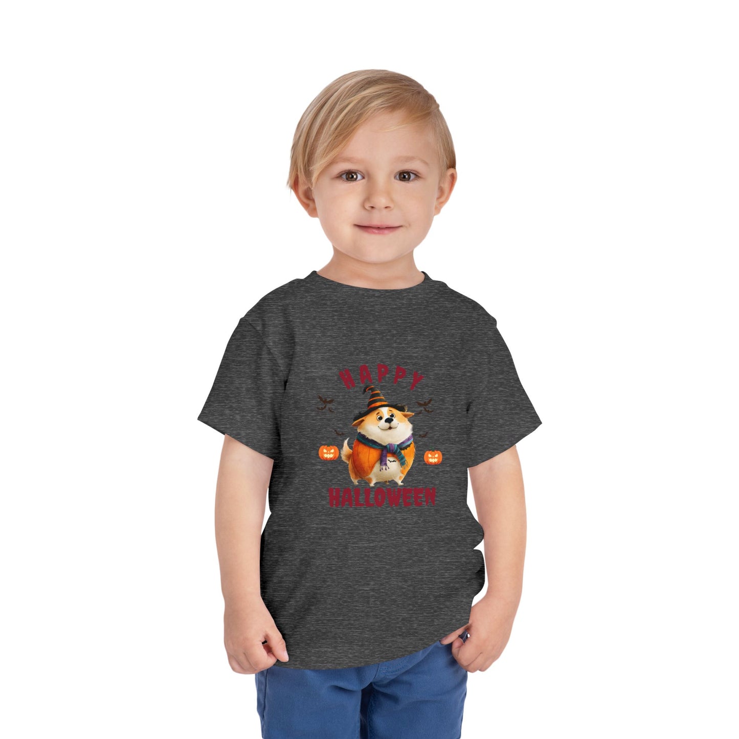 Happy Halloween Toddler Tee, Cute Halloween Shirt, Kids Costume Shirt, Toddler Short Sleeve Top, Halloween Apparel for Kids