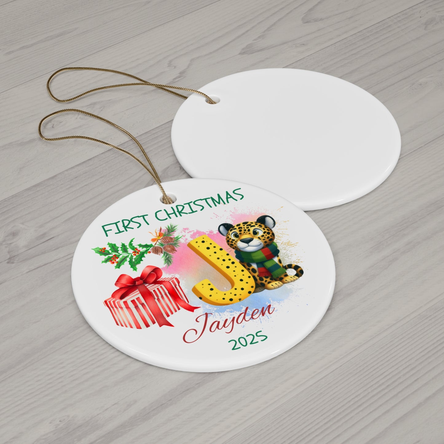 Custom First Christmas Ornament, Personalized Holiday Decor, 2025 Keepsake, Baby's First Christmas Gift, Tree Decoration