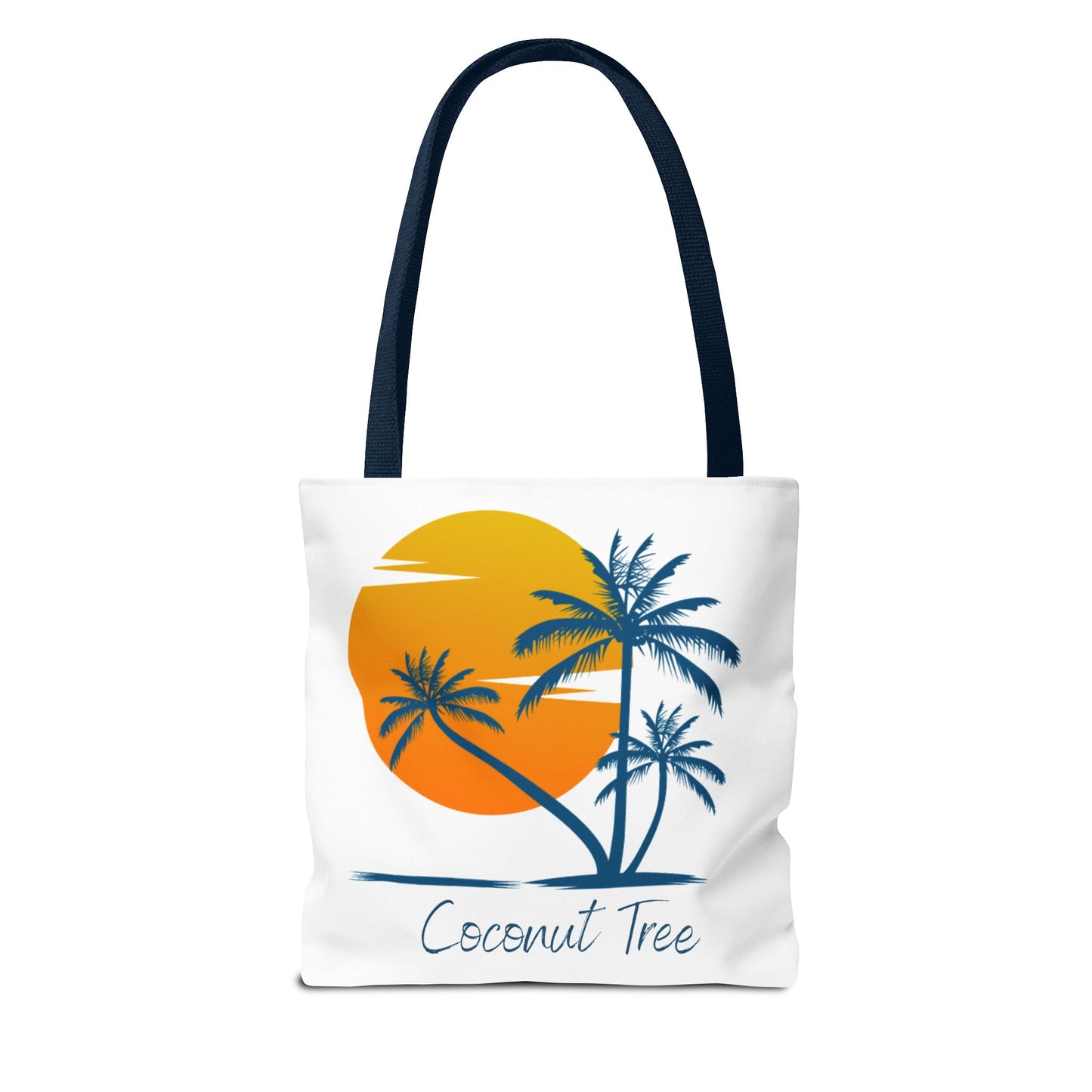 Coconut Tree Tote Bag — Tropical Sunset Beach Canvas Tote
