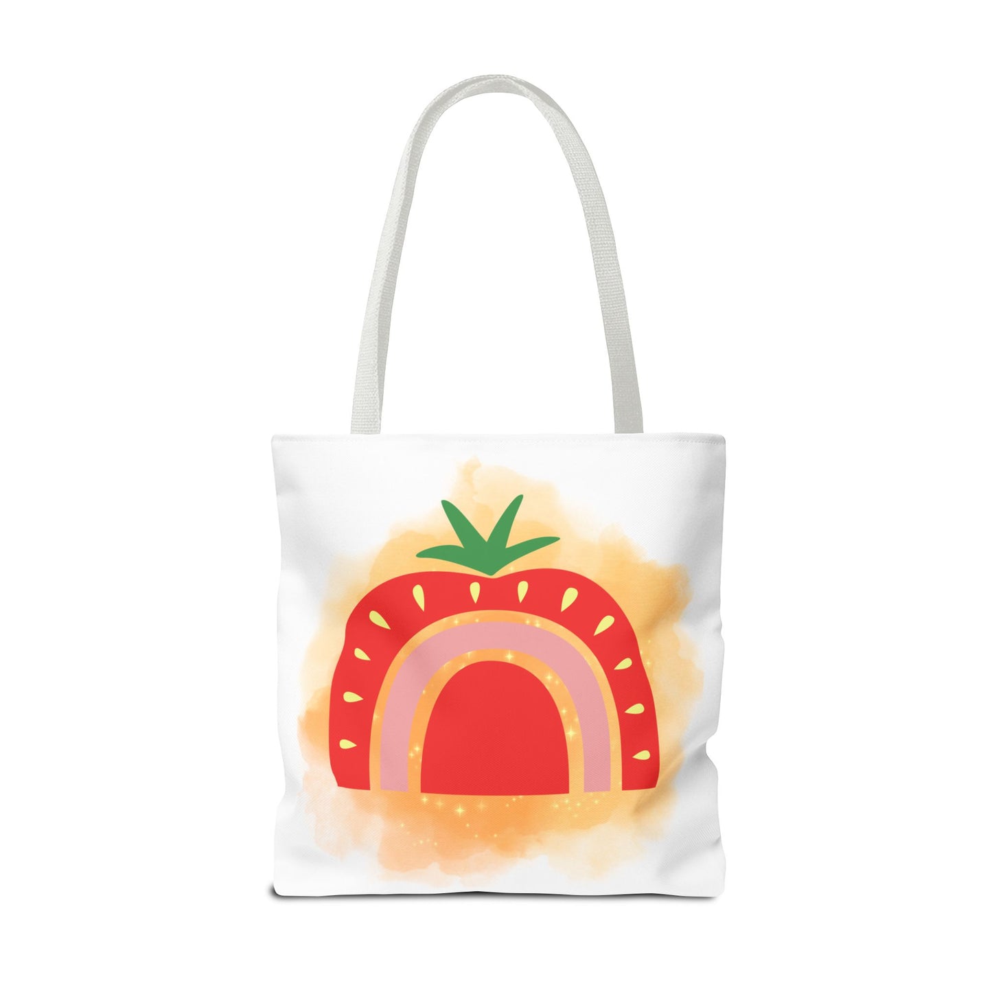 Strawberry Rainbow Tote Bag – Cute Fruit Watercolor AOP Tote