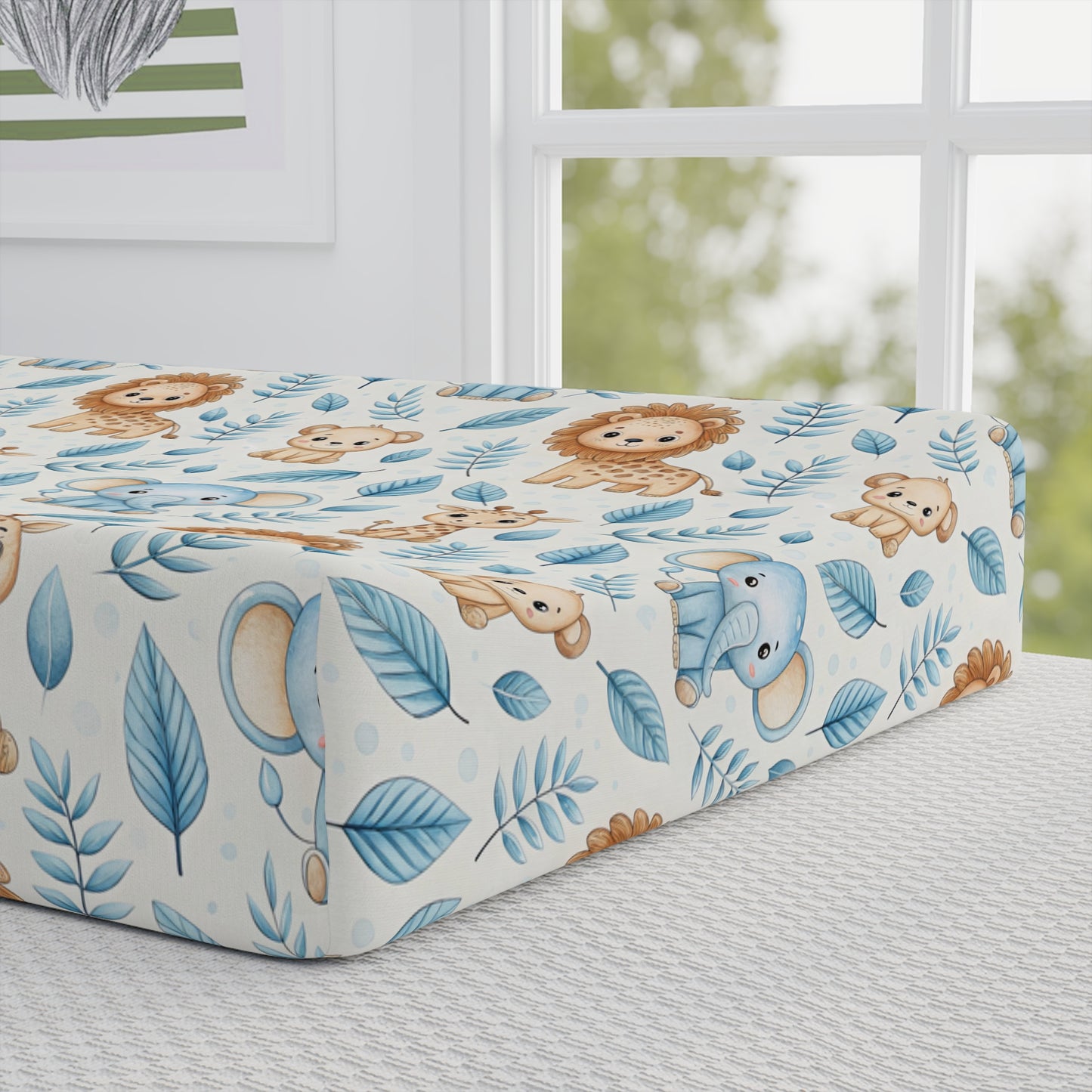 Safari Friends Baby Changing Pad Cover — Personalized Name Option