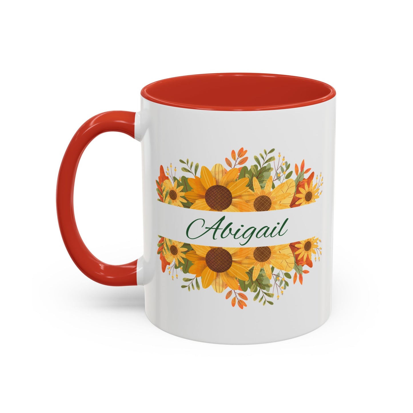 Custom Floral Name Coffee Mug - Personalized 11oz & 15oz Perfect Gift for Floral Lovers