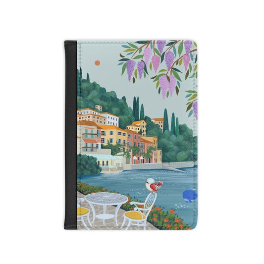 Italian Lakeside Passport Cover — Scenic Villa Travel Document Holder